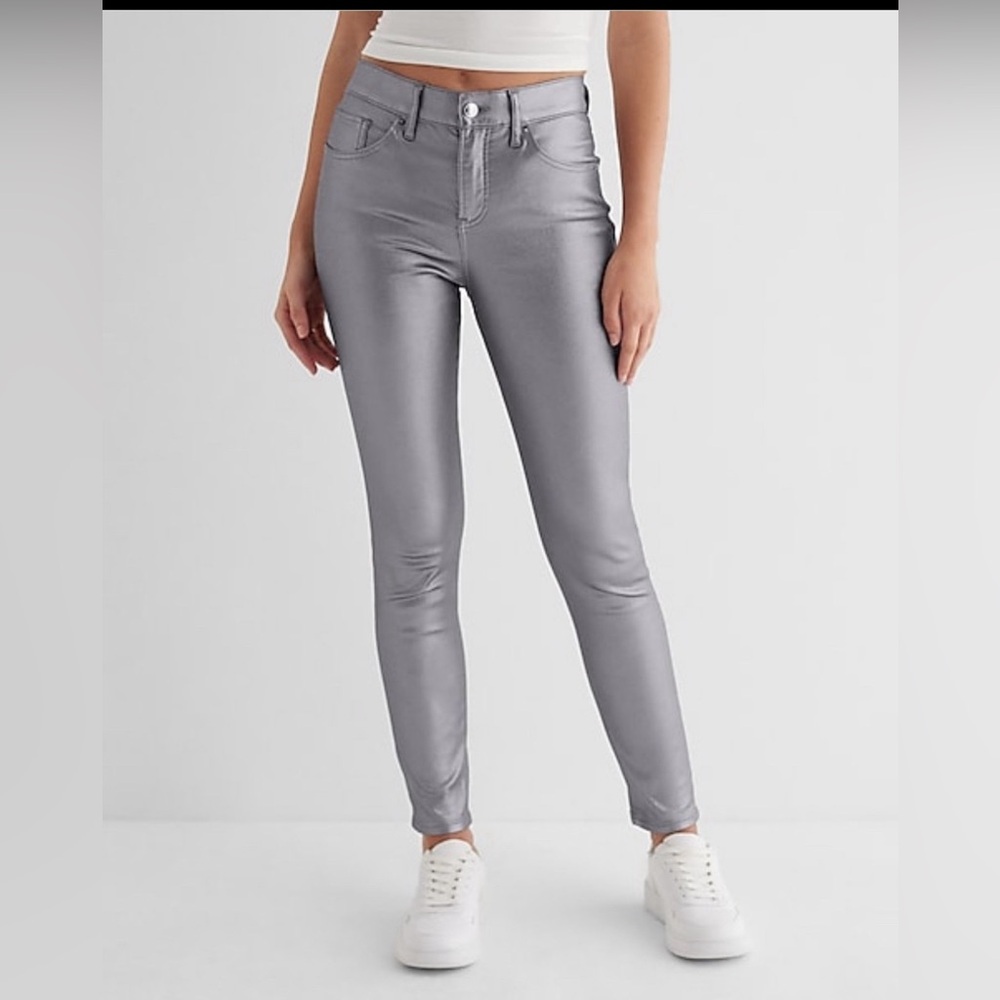 Express silver skinny jeans size 10R new with tags